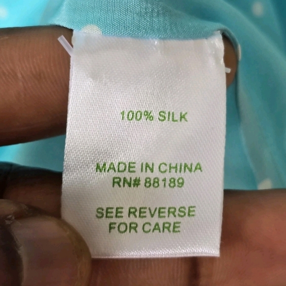 Lilly Pulitzer Elsa 100% Silk Tunic Sz S Popover PolkaDot Blue White Colorful - Picture 11 of 12